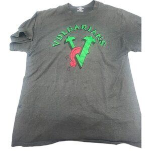 hanes beefy graphic tee short sleeve shirt gray vulgarians cotton large READ